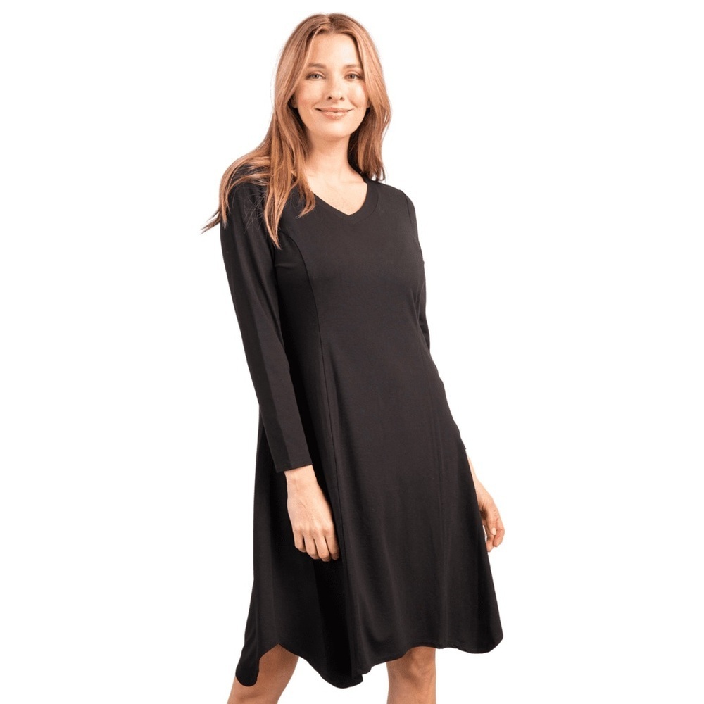 New Habitat Sz Md – 55987 – Solid Dipped Hem Dress